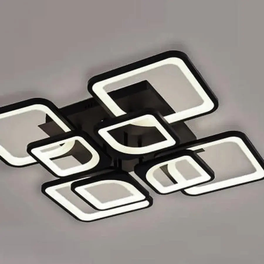 LED lustr s dálkovým ovládáním FELY 192W, 8 čtverců, studené/teplé/neutrální světlo, stmívatelné, bílá