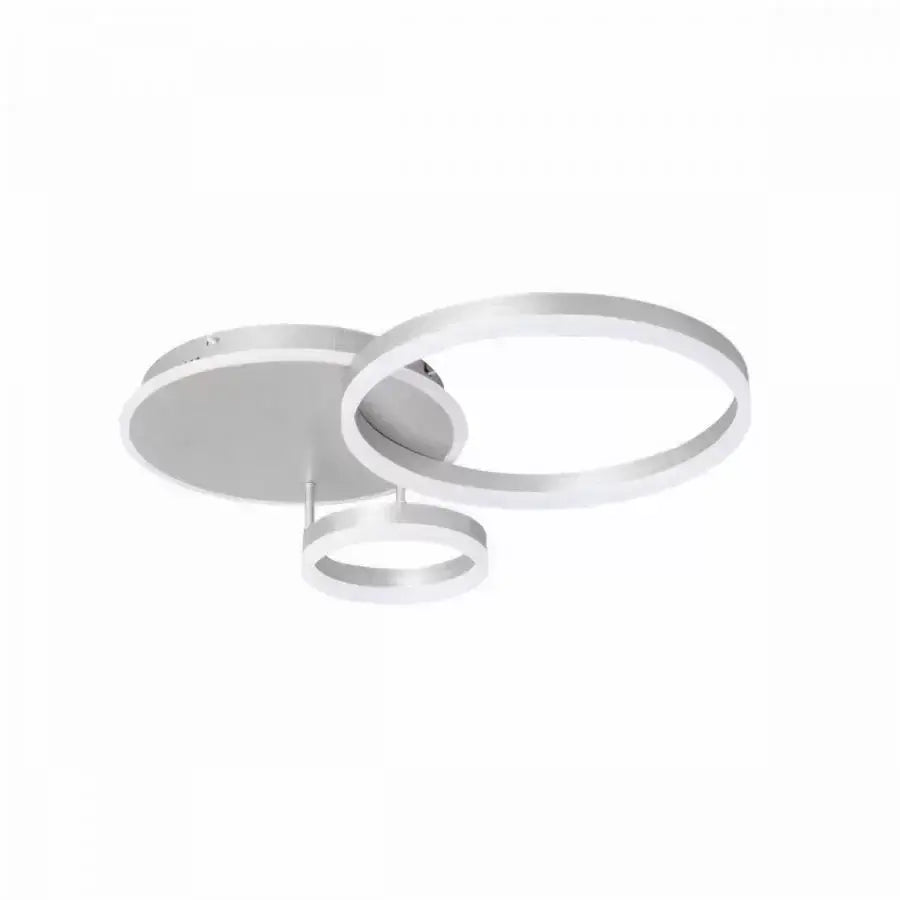 LED lustr s dálkovým ovládáním THEODORA, 81W, 2 kruhy, Studené/Teplé/Neutrální světlo, Stmívatelné, Stříbrné