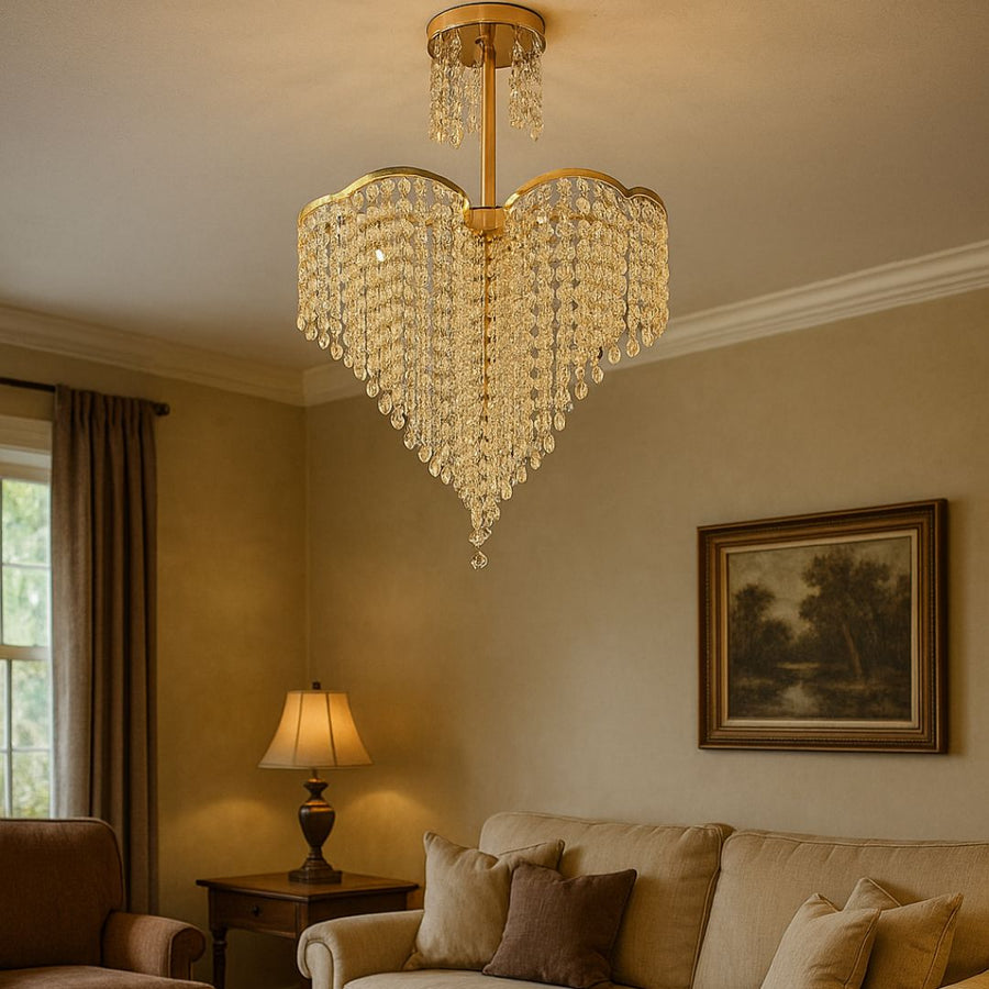 Křišťálový lustr CONWY Eleganza, 4xE27, Průměr 47cm, Zlatý