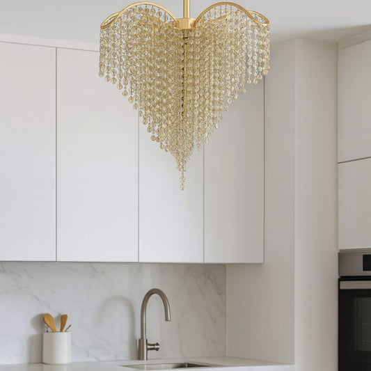 Křišťálový lustr CONWY Eleganza, 4xE27, Průměr 47cm, Zlatý