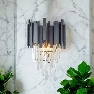 BLOIS Piccolo Crystal Lustr Light, 2xE14, Black