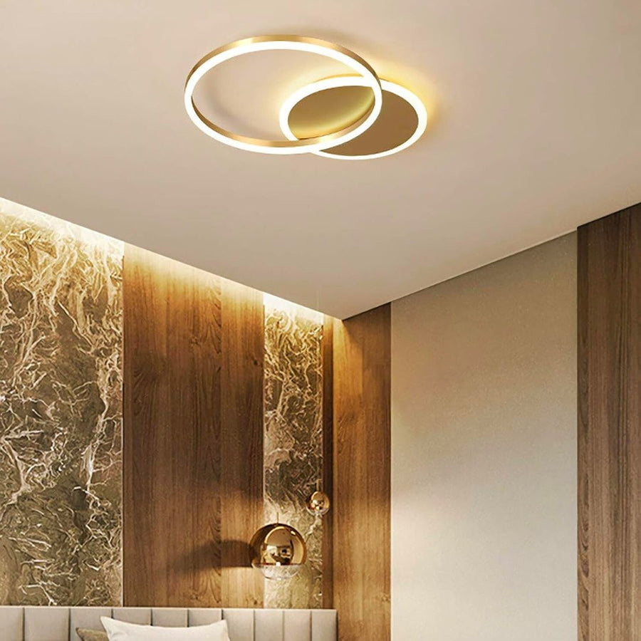 Dario LED lustr, 2 kruhy, 47W, studené/teplé/neutrální světlo, zlatý