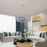 Křišťálový lustr SEGOVIA Magno 10x E14, Průměr 60cm, Lesklý stříbrný, Nastavitelná výška