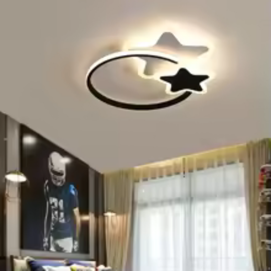 LED lustr s dálkovým ovládáním SANDRINA 106W, hvězda, studené/teplé/neutrální světlo, stmívatelné, černá bílá