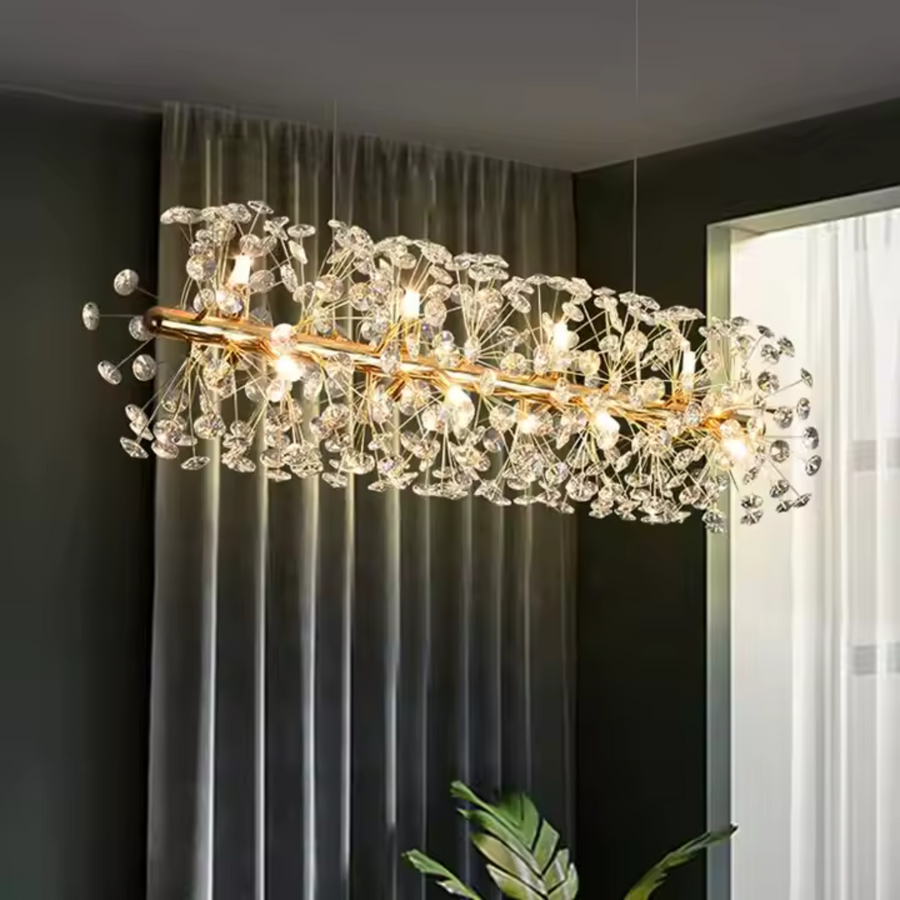 Crystal Chandelier Minuet 9x G9, 70 cm délka, lesklé zlato, nastavitelná výška