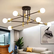 Modernistická Jita 8x E27, černá a zlatý, moderní design