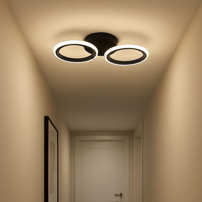 VELKÝ LED lustr 19W, 2 kruhy, studené/teplé/neutrální světlo, černý
