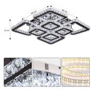 LED LED Quadria Supremo, 5x prvky, RGB 198W, Premium & Nerezová, horké/studené/neutrální světlo