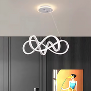 LED chtíč zavěšená s nekonečným halo, 138W dálkovým ovládáním, nastavitelnou výškou, chlad/horké/neutrální světlo, Daisy, bílá