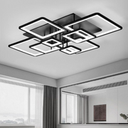 LED CHANDIER s dálkovým ovládáním, Ella, 8 čtverců, 203W, studené/horké/neutrální světlo, nestabilní, černá