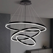 LED závěsný lustr PAGANO 46W, studené/teplé/neutrální světlo, stmívatelný, černý, výškově nastavitelný