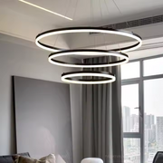 LED závěsný lustr PAGANO 46W, studené/teplé/neutrální světlo, stmívatelný, černý, výškově nastavitelný