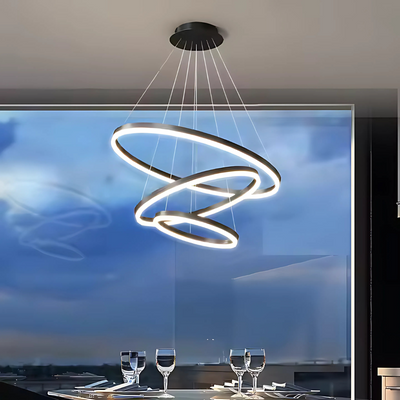 LED závěsný lustr PAGANO 46W, studené/teplé/neutrální světlo, stmívatelný, černý, výškově nastavitelný
