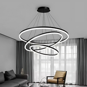 LED závěsný lustr PAGANO 46W, studené/teplé/neutrální světlo, stmívatelný, černý, výškově nastavitelný