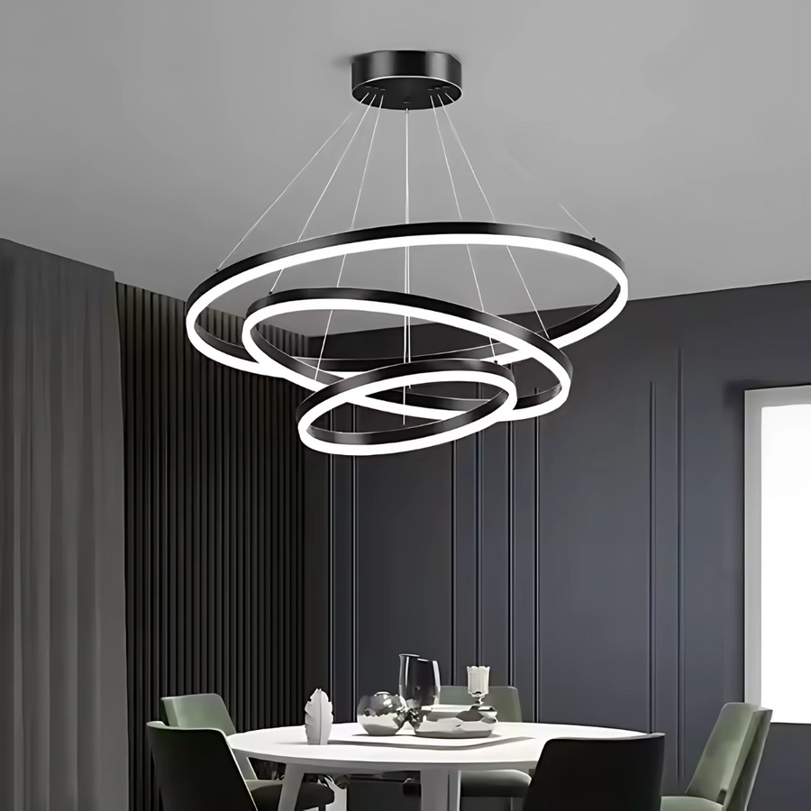 LED závěsný lustr PAGANO 46W, studené/teplé/neutrální světlo, stmívatelný, černý, výškově nastavitelný