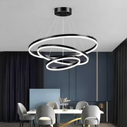 LED závěsný lustr PAGANO 46W, studené/teplé/neutrální světlo, stmívatelný, černý, výškově nastavitelný