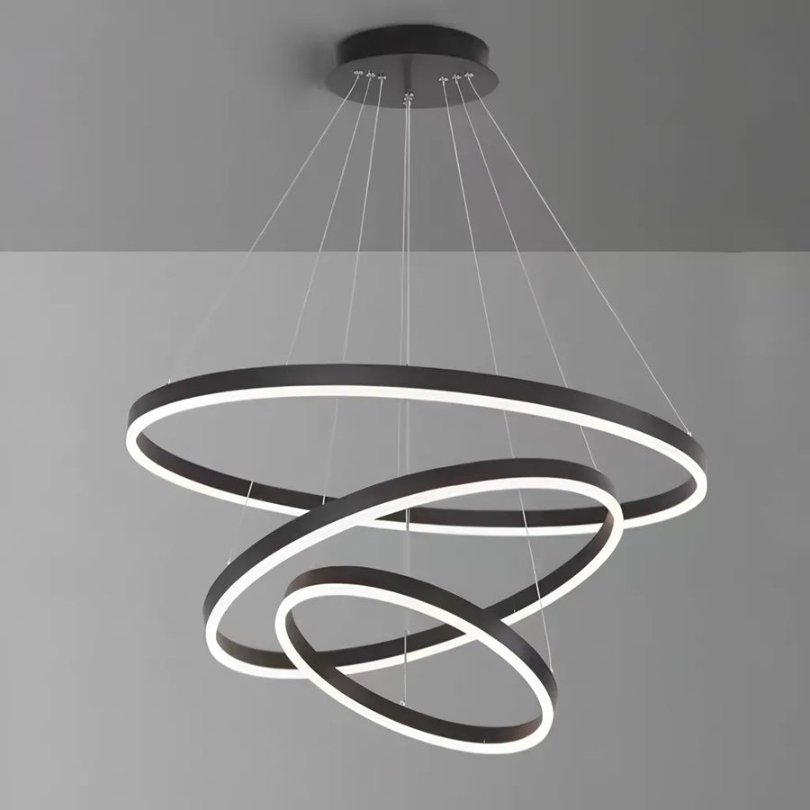 LED závěsný lustr PAGANO 46W, studené/teplé/neutrální světlo, stmívatelný, černý, výškově nastavitelný