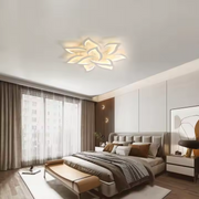 LED CHANDIER s lotosovým dálkovým ovládáním, 110 W, 9 okvětních lístků, chladný/horký/neutrální světlo, nestabilní, bílá