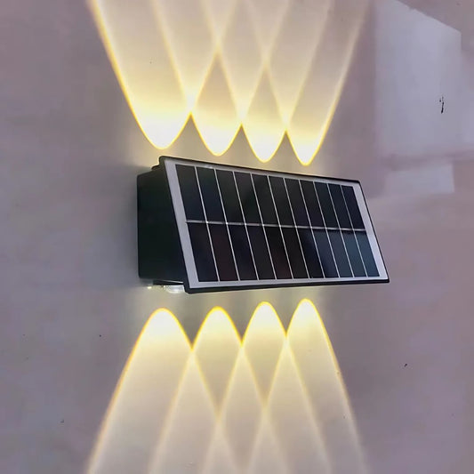 Nástěnné svítidlo Solaris Exterior LED, 8 světelných zdrojů, teplé světlo, černá