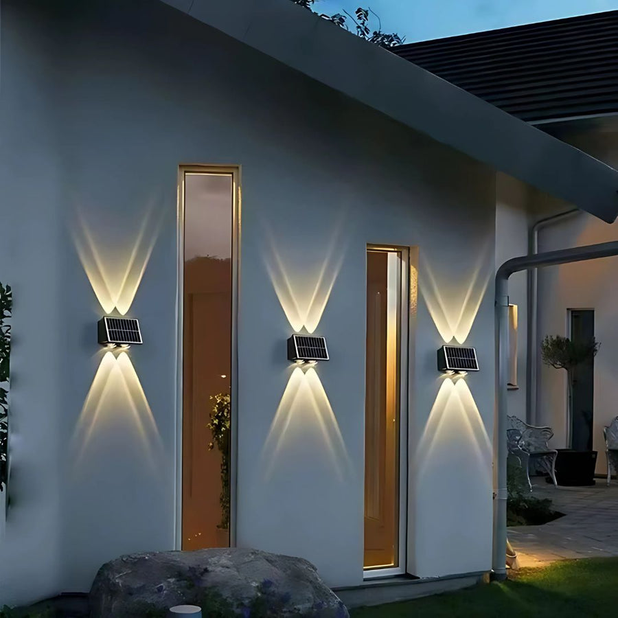 Exteriérové nástěnné LED svítidlo Solaris, 4 světelné zdroje, teplé světlo, černá