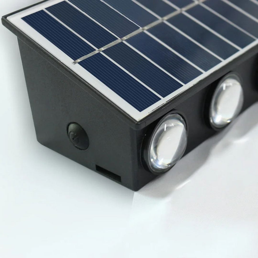 Exteriérové nástěnné LED svítidlo Solaris, 6 světelných zdrojů, teplé světlo, černá