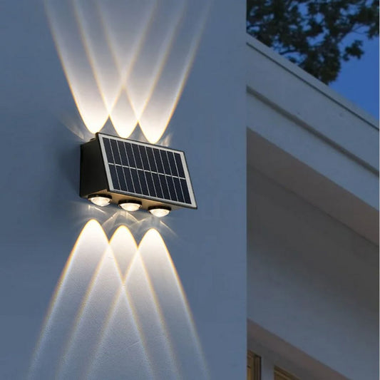 Exteriérové nástěnné LED svítidlo Solaris, 6 světelných zdrojů, teplé světlo, černá