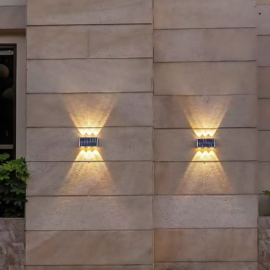Exteriérové nástěnné LED svítidlo Solaris, 6 světelných zdrojů, teplé světlo, černá