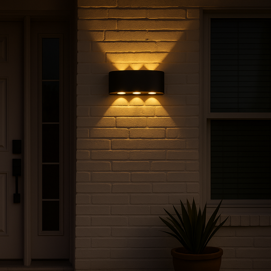 Vnější nástěnné LED svítidlo Ellis, 6W, 6 světelných zdrojů, teplé světlo, černá