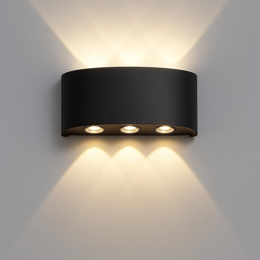 Vnější nástěnné LED svítidlo Ellis, 6W, 6 světelných zdrojů, teplé světlo, černá