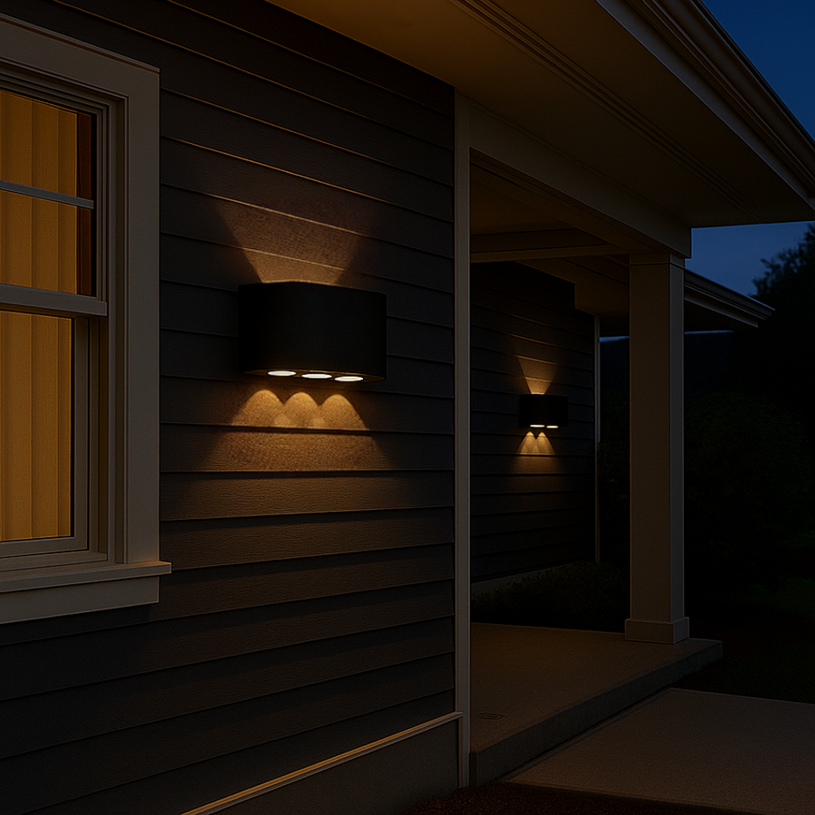 Vnější nástěnné LED svítidlo Ellis, 6W, 6 světelných zdrojů, teplé světlo, černá