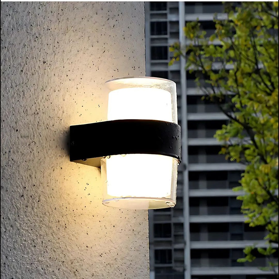 Venkovní nástěnné svítidlo MIRA LED, 2 světelné zdroje, teplé světlo, černá