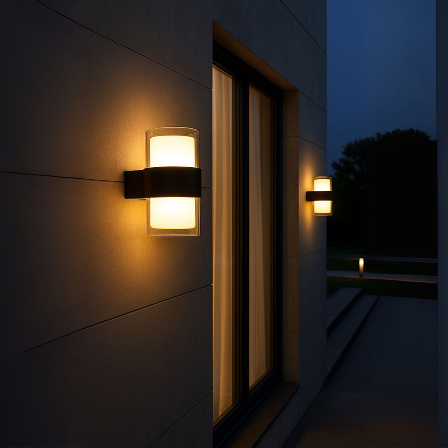 Venkovní nástěnné svítidlo MIRA LED, 2 světelné zdroje, teplé světlo, černá