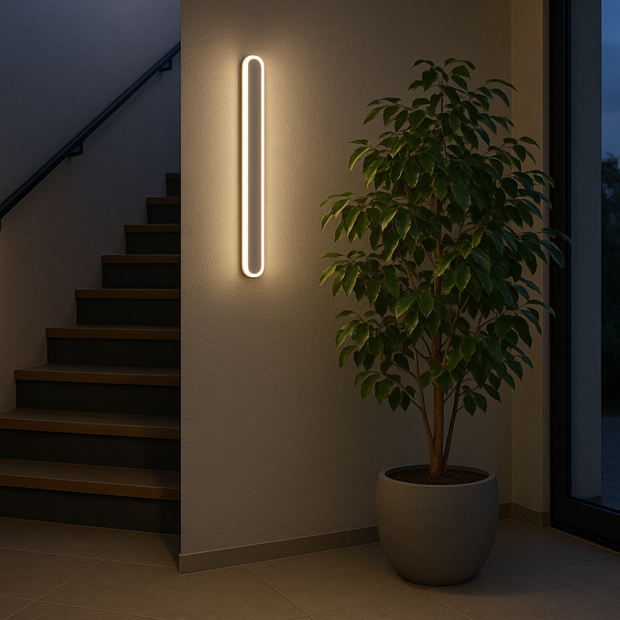 SUHA Venkovní nástěnné LED svítidlo, délka 50 cm, 6W, IP65, kov, lineární, bílá