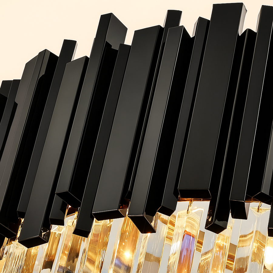 BLOIS Ascender Crystal Lustr, 28xE14, Průměr 60cm, Černá, Nastavitelná výška