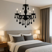 Crystal Cryedrich Chandelier, 5xe14, průměr 48 cm, černá, nastavitelná výška
