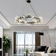 Crystal Chandier Petalo Lononi, průměr 62 cm, 25xg4, černá, nastavitelná výška