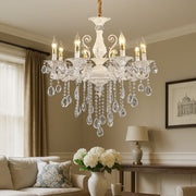Sanssoci 8xe14 Crystal and Metal Chanderier - Royal Elegance, nastavitelná výška, stříbrná bílá