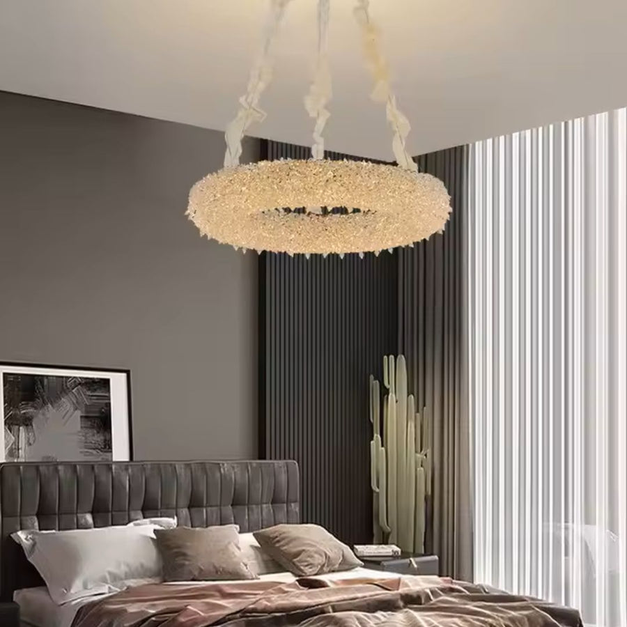 Křišťálový lustr PRAGA Magno, 33W, teplé/studené/neutrální světlo, průměr 66cm, zlatý, nastavitelná výška