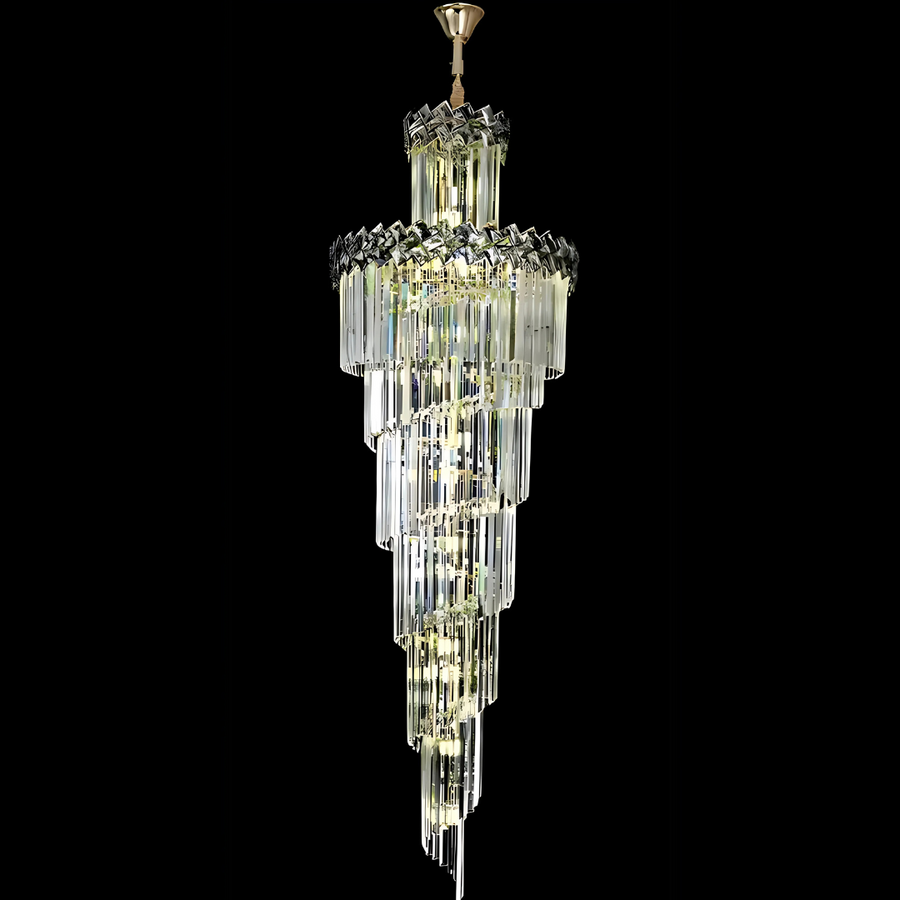 WINDSOR Ascender Crystal Lustr, 26xE14, Průměr 60cm, Lesklý chrom, Nastavitelná výška