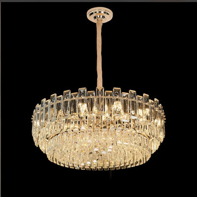 Křišťálový lustr FONTAINEBLEAU Supremo, 15x E14, Průměr 75cm, Zlatý, Nastavitelná výška