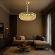 Křišťálový lustr FONTAINEBLEAU Supremo, 15x E14, Průměr 75cm, Zlatý, Nastavitelná výška