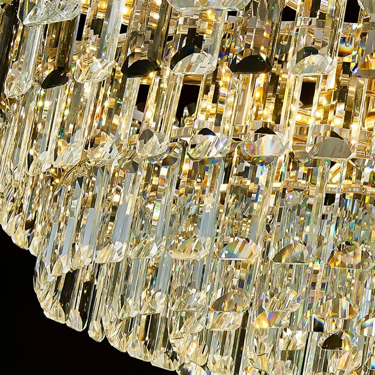 Křišťálový lustr FONTAINEBLEAU Supremo, 15x E14, Průměr 75cm, Zlatý, Nastavitelná výška
