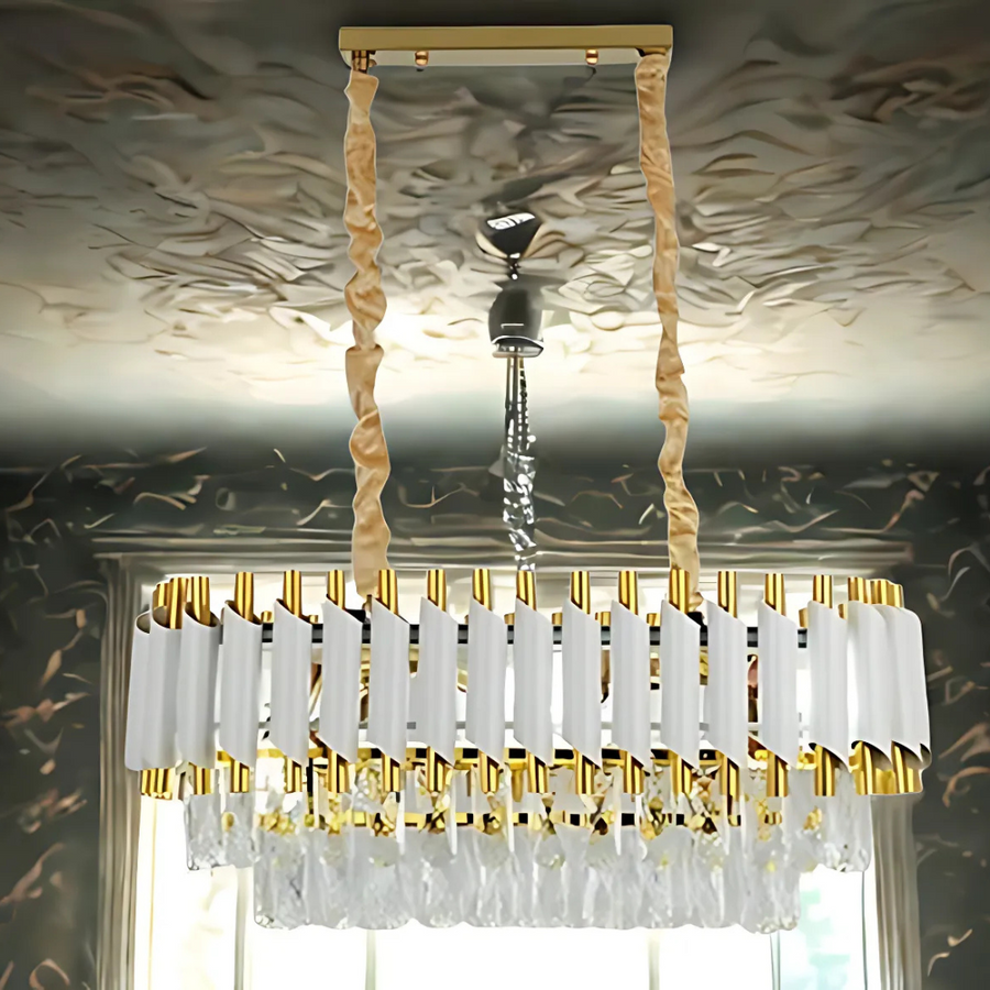 VERSAILLES Regalis křišťálový lustr, průměr 80cm, 10xE14, bílý, nastavitelná výška