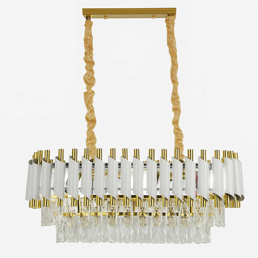 VERSAILLES Regalis křišťálový lustr, průměr 80cm, 10xE14, bílý, nastavitelná výška