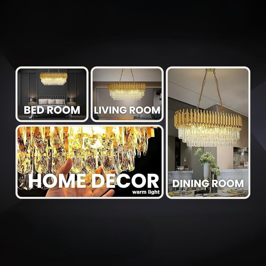 Křišťálový lustr VERSAILLES Regalis 10xE14, Průměr 80cm, Zlatý, Nastavitelná výška