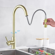 Extrahovatelná kuchyňská baterie sprchy, dotyková/off dotyková trubka, nerezová ocel 304, CF/Touch/3