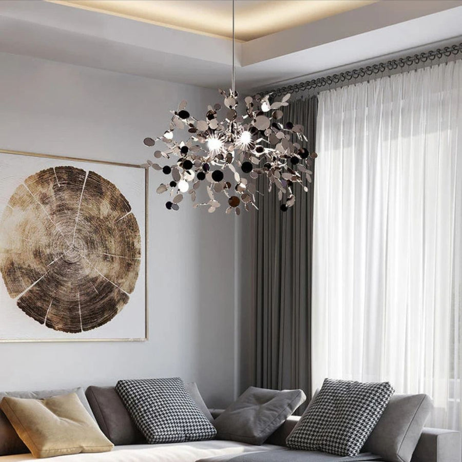 Moderní lustr, CAPRICIO Allegro, 2xE14, Průměr 40cm, Lesklý chrom, Nastavitelná výška