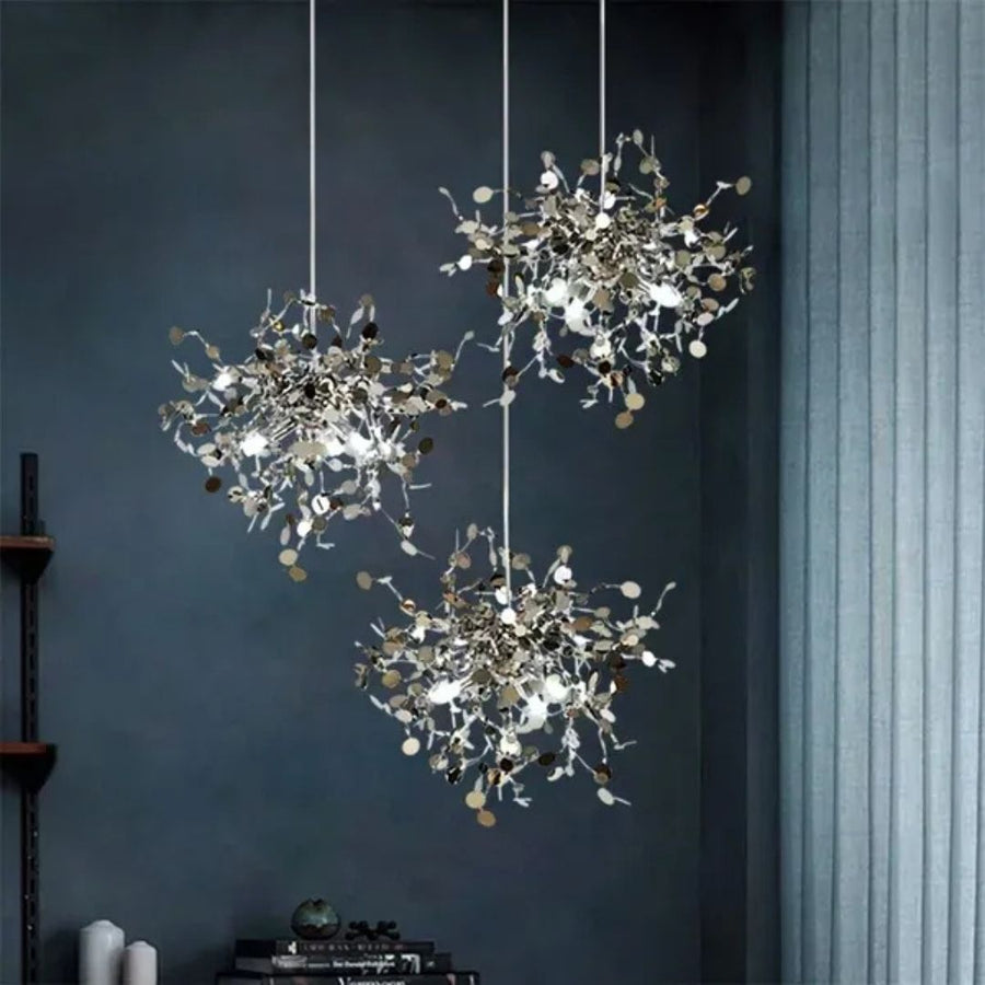 Moderní lustr, CAPRICIO Allegro, 2xE14, Průměr 40cm, Lesklý chrom, Nastavitelná výška