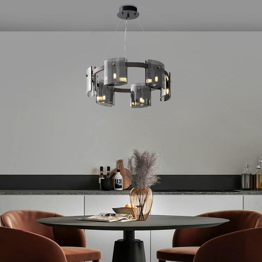 Moderní lustr, Valmontreux Largo, 6xG9, Průměr 60 cm, Černý, Nastavitelná výška