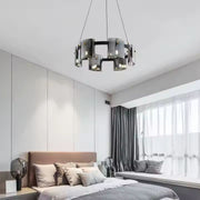 Moderní lustr, Valmontreux Largo, 6xG9, Průměr 60 cm, Černý, Nastavitelná výška